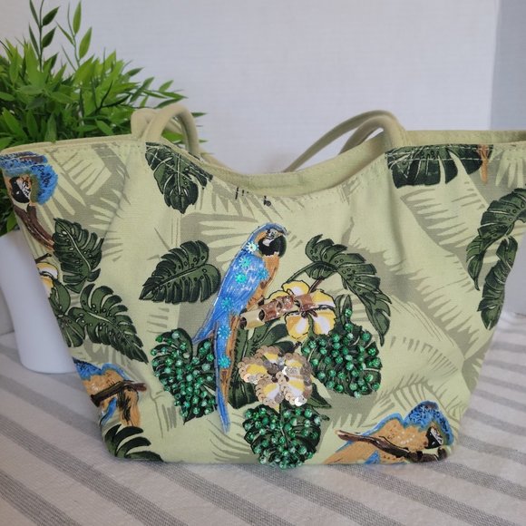 Guy Harvey Beaded Canvas Small Shoulder Bag - Picture 1 of 14